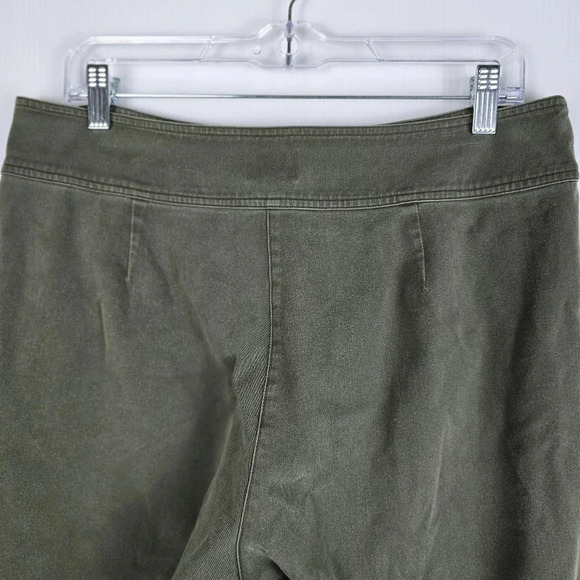 Chico's Olive Green Stretch Straight Leg Pants No Pockets Size 2.5/ 14 - Picture 6 of 8